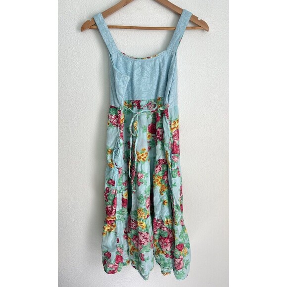 April Cornell Francesca Crochet Sundress Flowy Blue Boho Cottagcore Lagenlook XS - Picture 7 of 9